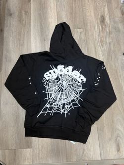 Sp5der Black Hoodie Spider Web Graphic