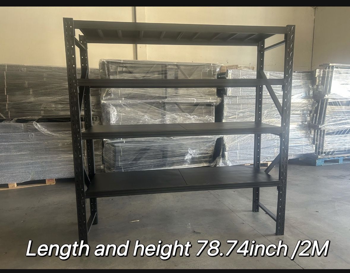 Storage Shelves Heavy Duty,78" W Garage Shelving Units, 4 Tier Adjustable Utility Rack Shelf,Large Metal Industrial Shelves,for Shop,Warehouse,Basemen
