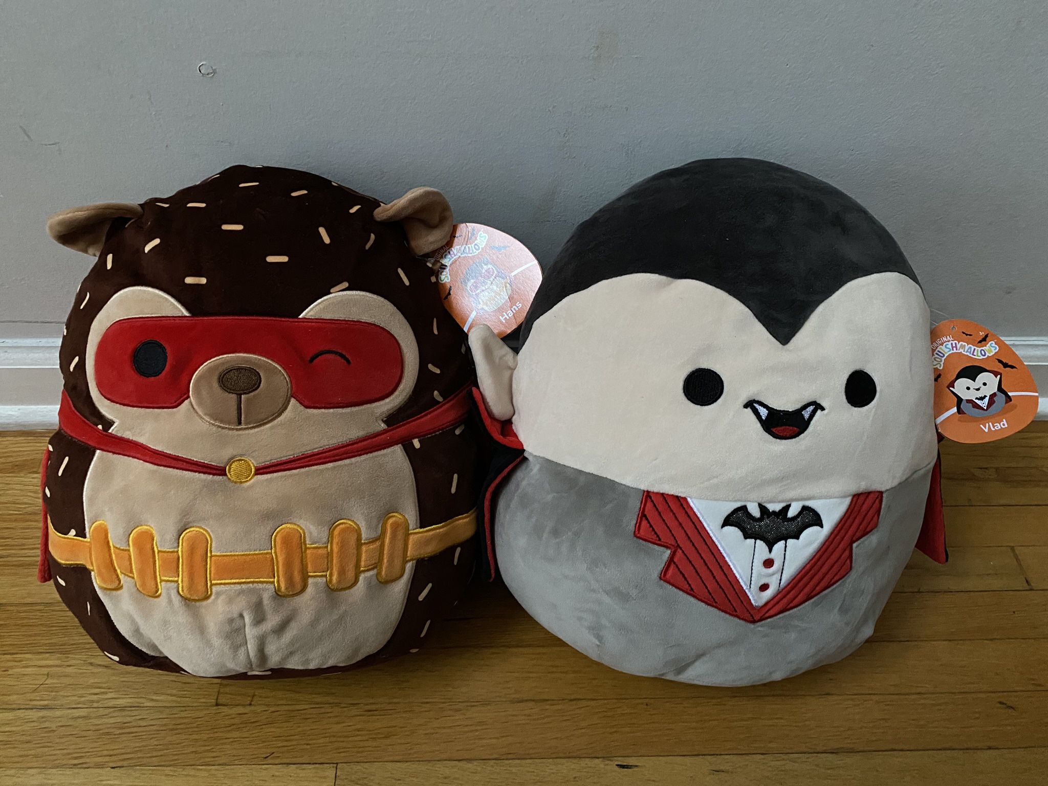 Squishmallows Big 12” Vlad the Vampire And Hans The Hedgehog 2023 Exclusive, Brand NEW!