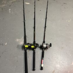 Three Convential Fishing Rods