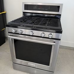 🔥 KitchenAid Stainless Gas Range Excellent Condition Works Perfectly 🔥