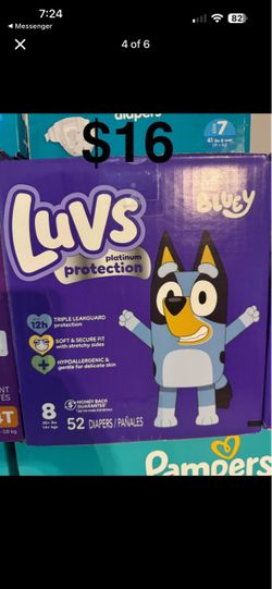Luvs Platinum Protection Diapers Size 8 Bluey