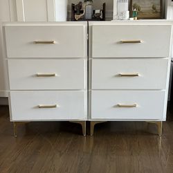 2 White Nightstands Hand Made 