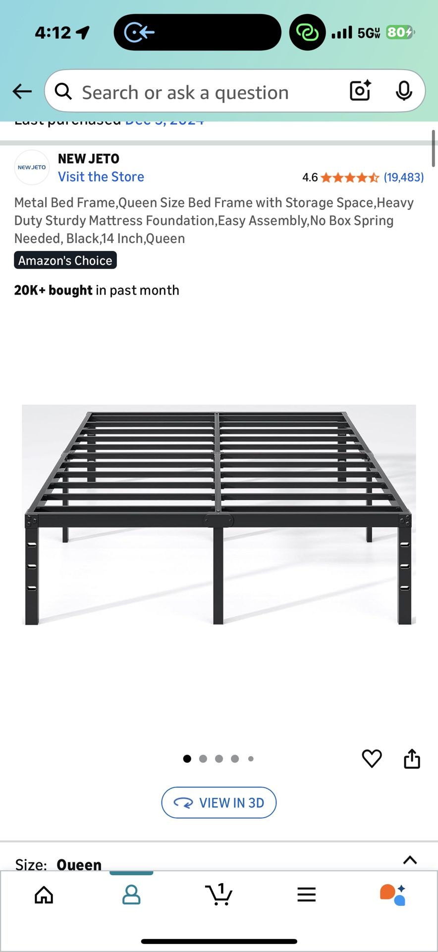 Queen Size 14in Bed Frame
