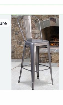 Metal Bar Stool with Back