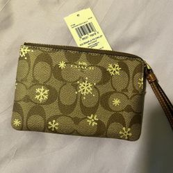 Coach Snowflake Wristlet Wallet