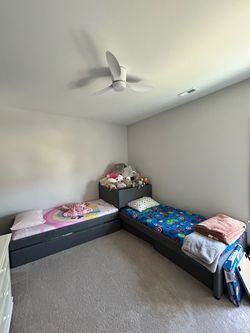 L shaped bed frame with trundle and storage
