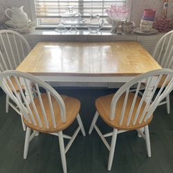 Farmhouse Kitchen Table And 4 Chairs 