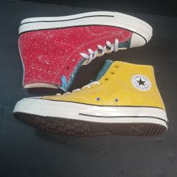 JW Anderson X Chuck 70 Hi Glitter Pack-Cherry Sulphur 