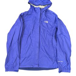 The North Face Venture Jacket Womens Medium Blue Full Zip Hood Rain HyVent 2.5L 