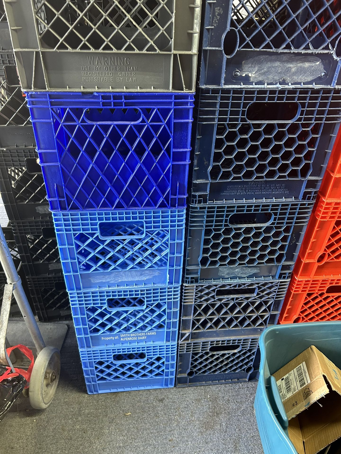 13x13x11 Milk Crates black ,red,blue