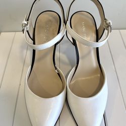 Marc Fisher Ankle Strap White Heels Size 6