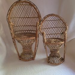 2 Wicker Plant Stands