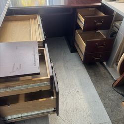 A Set Of An L Shaped A Bookcase And A Two Drawers Filing Cabinet For Sale 