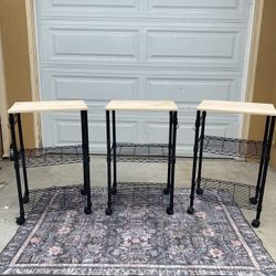 3 Rolling Kitchen Carts 