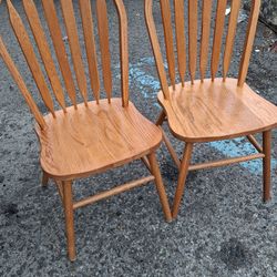 OAK CHAIRS  SET $25.00
