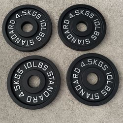 40 Lbs Weight Plates, 4 X 10 Lbs  (NEW)