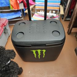 Cooler With Monster Beverage Logo