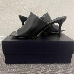 French Connection Kelly High Heel Slide Sandals in Black Size 9