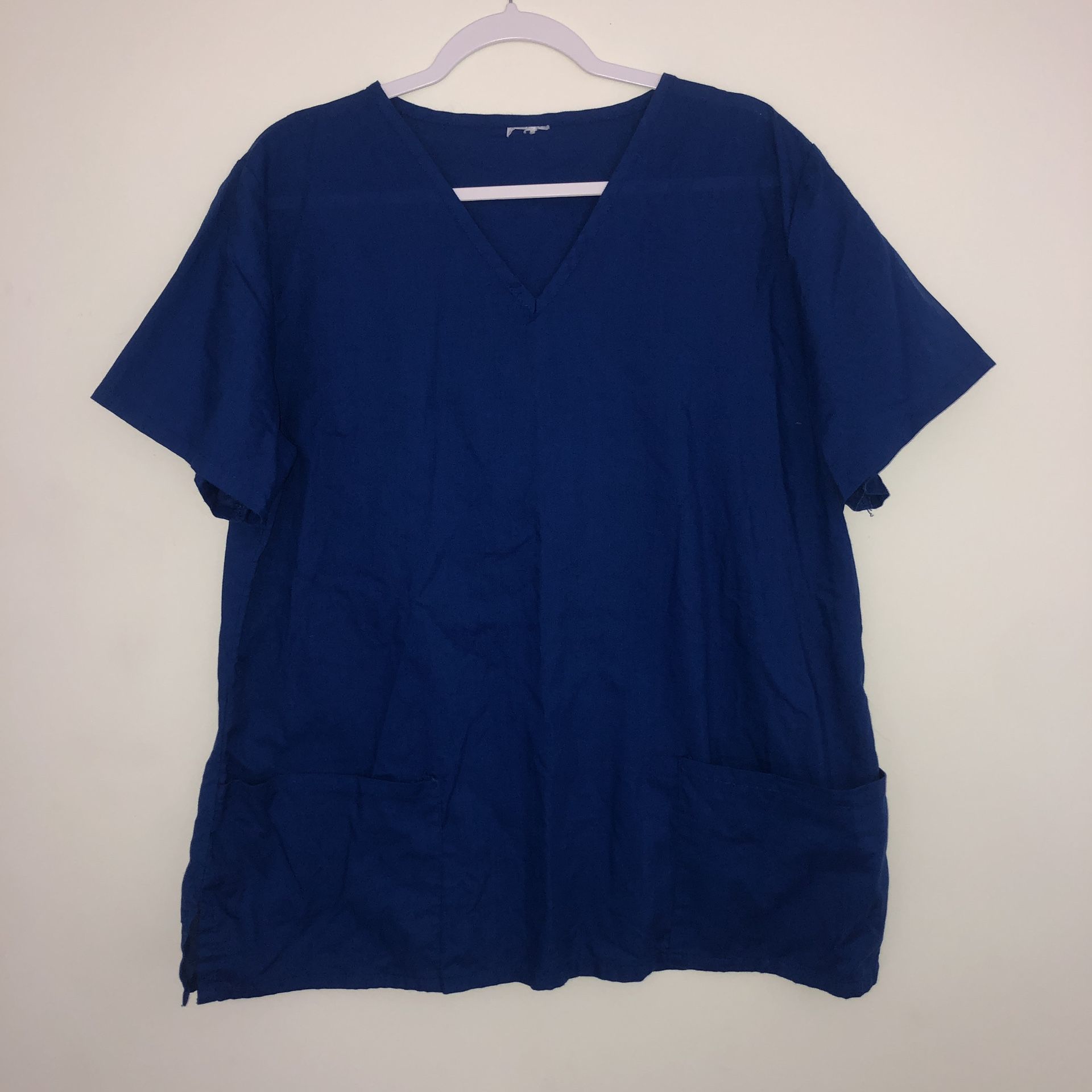 Dark Blue Nurses Scrub Top With Two Pockets