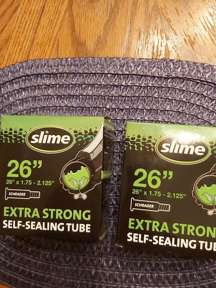 2 Slime 26"x 1.75- 2.125" Tire Tubes