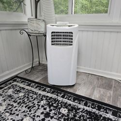 10000 BTU Portable Air Conditioner and Dehumidifier Function Remote in White with Window Kit