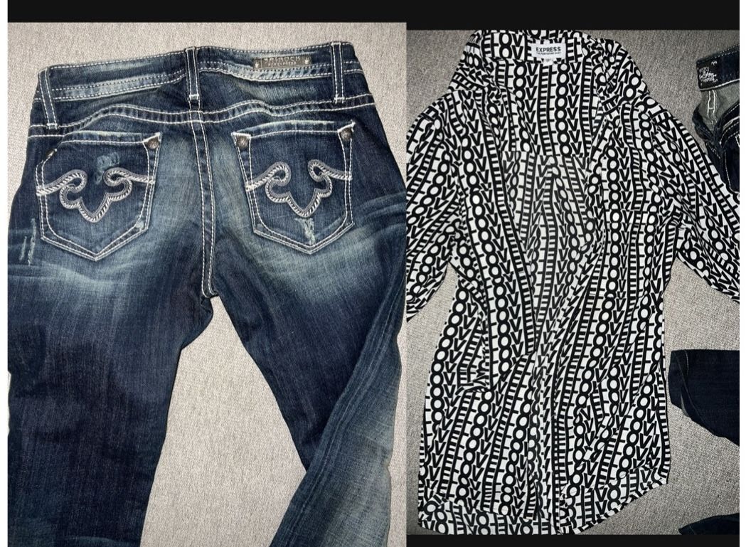 express jeans and shirt