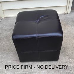 New, Price Firm, Baxton Studio Ashton Dark Brown Faux Leather Cube Ottoman