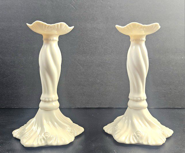 1970s Cream Bone China Porcelain Candle Holders