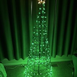 6’ Tall Twinkling LED Christmas Light for Indoor/Outdoor use.  A few of the lights are out and need replaced but otherwise in good shape.  Comes with 