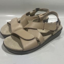 Sas Women Huggy Tripad Comfort Leather Wedge Sandals shoes Size 10 M  