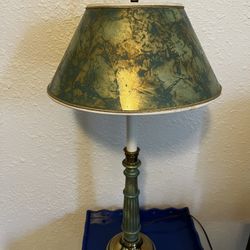 Vintage Stiffel Brass Green Lamp Empire Style