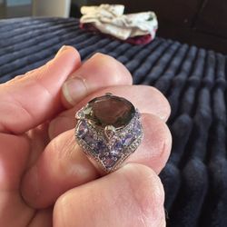 Sterling Silver Smoky Quarts Ring 