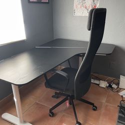 “Bekant” L-Shaped Adjustable Desk