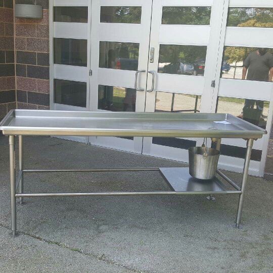 Embalming Table Station Commercial Autopsy Table 7ft Stainless steel with drain