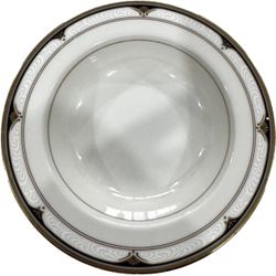 Mikasa Golden Shell L582 Rim Soup Bowls Set of 5 Fine China Gold Trim