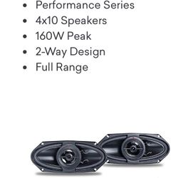 Kenwood  KFC-415C On Sale Performance Series 4x10" 160W Peak Power Handling at 4-Ohms, 2-Way Full Range Car Speakers (Sold as Pair)