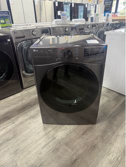 LG - 7.4 CU FT SMART GAS DRYER WITH STEAM FRESH & AI DRY IN BLACK STEEL 🔥🔥