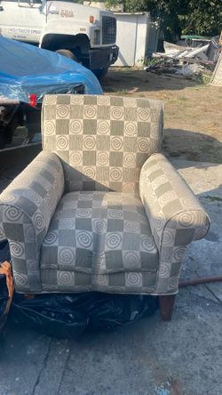 * a traditional upholstered armchair