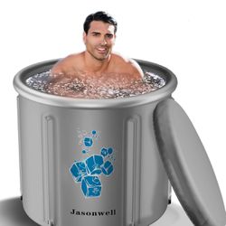 Jasonwell Ice Bath Tub for Athletes - Heavy Duty Cold Water Therapy Plunge Tub Ice Pod for Recovery Portable Ice Barrel Plunge Pool for Outdoor Inflat