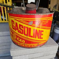 Vintage Stancan Gasoline SUPER CAN 2 1/2 Gallon Metal Gas Can