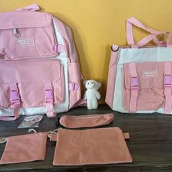 New Pink Backpack Set. Multiple Bags Included  In Set
