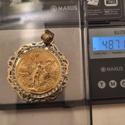 22k Centenario With 14k Gold Bezel. No Chain