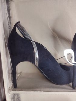 Size 8 New Blue Suede  Silver Leather Strap