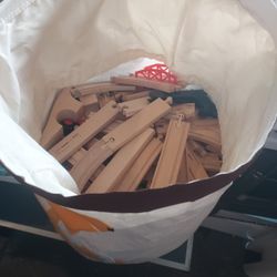 Wood Toy Train Track Set