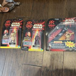 3 Star Wars 1999 Collectible Action Figures NEW In Box