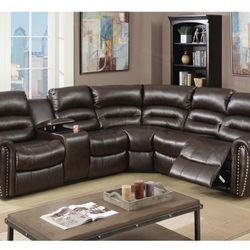Brown Motion Sectional Sofa 