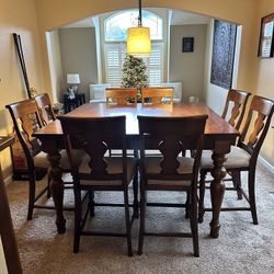 Samson International Wood Dining Table Set w/Chairs Seats 8 