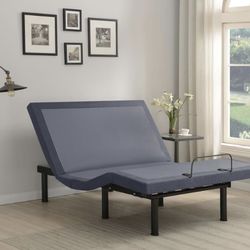 Clara Twin Extra Long Adjustable Bed Base Grey and Product Black