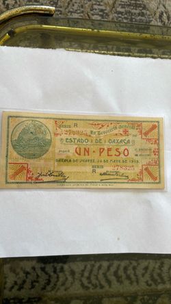 1915 Peso Billete de Oaxaca